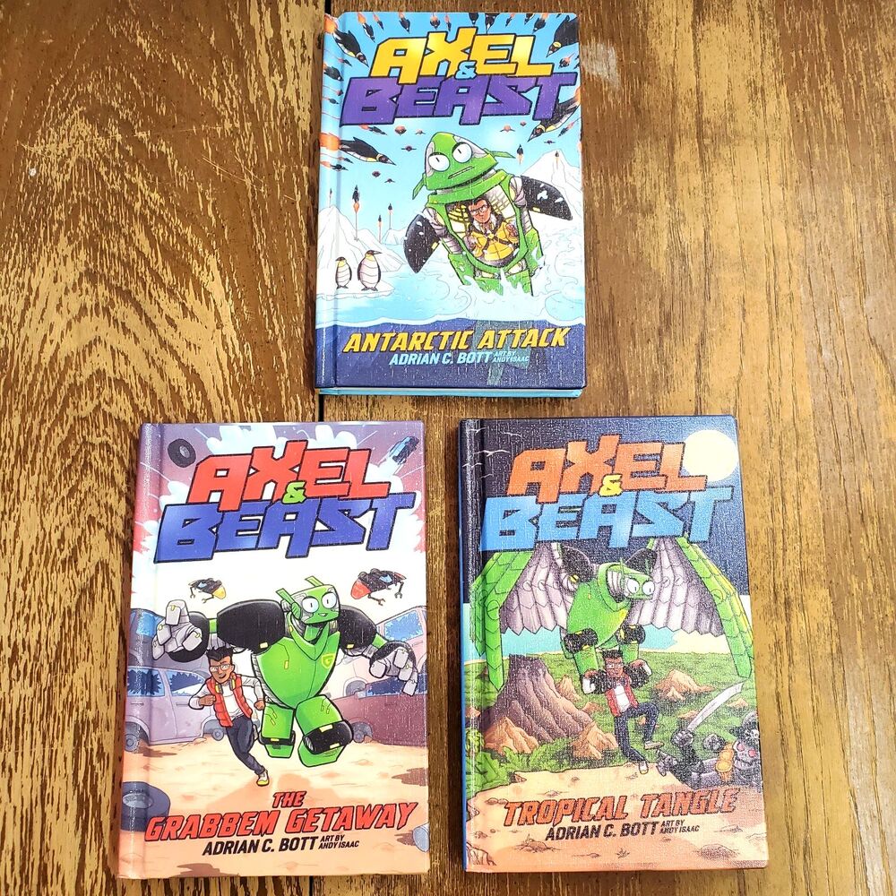 Axel & Beast Books Lot 1-3 Adrian C Bott Kane Miller Paperback Chapter Children